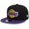 cappello-piatto-nero-e-viola-snapback-9fifty-dei-los-angeles-lakers-nba-di-new-era