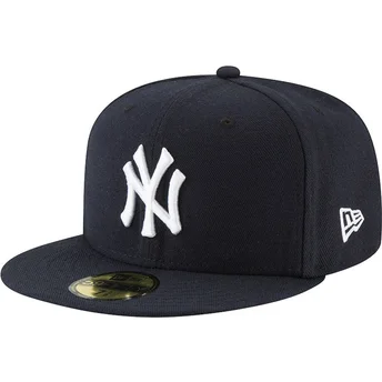 Gorra plana azul marino ajustada 59FIFTY AC Perf de New York Yankees MLB de New Era