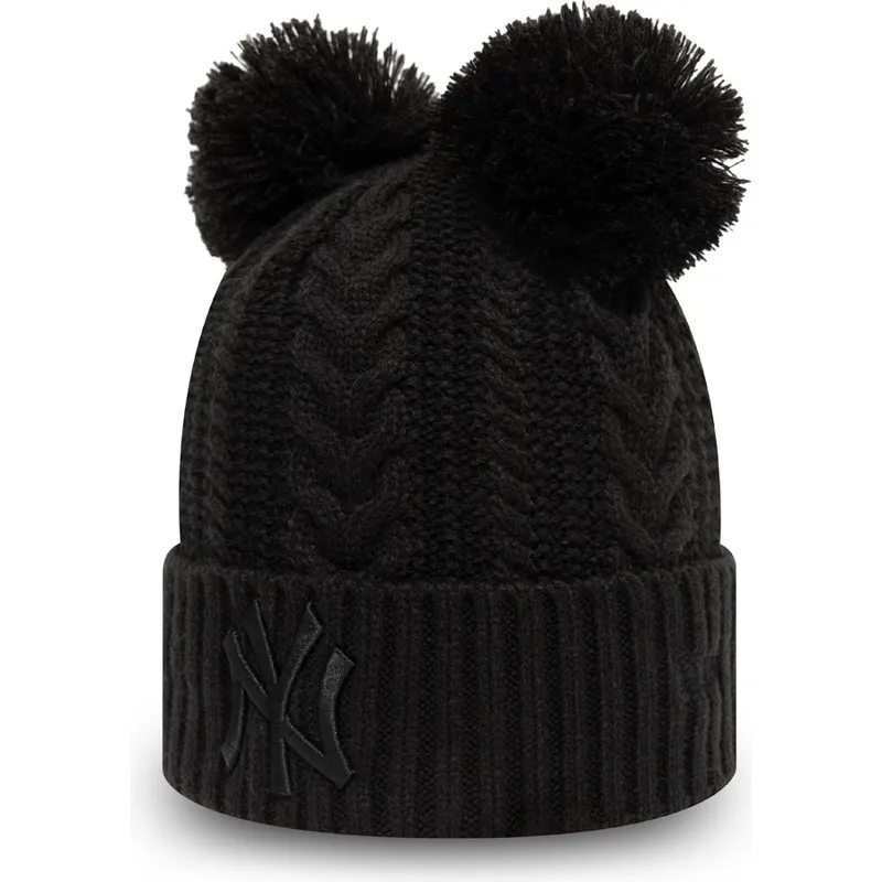 mutzen-pompon-schwarz-doble-knit-cuff-der-new-york-yankees-mlb-von-new-era mutzen-pompon-schwarz-doble-knit-cuff-der-new-york-yankees-mlb-von-new-era