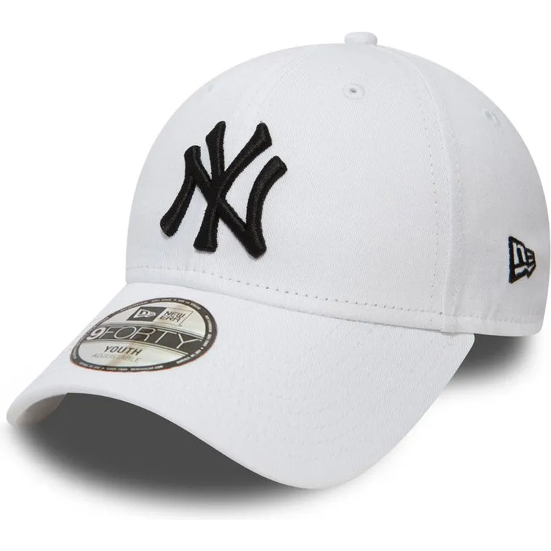 biala-zakrzywiona-czapka-regulowana-dla-dziecka-9forty-league-essential-new-york-yankees-mlb-new-era