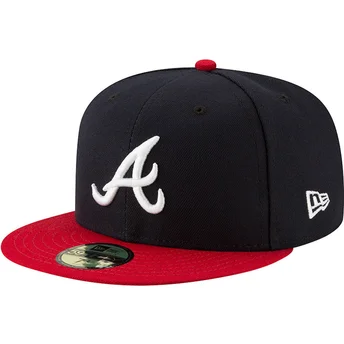 Flad kasket marineblå og rød justeret 59FIFTY AC Perf fra Atlanta Braves MLB fra New Era