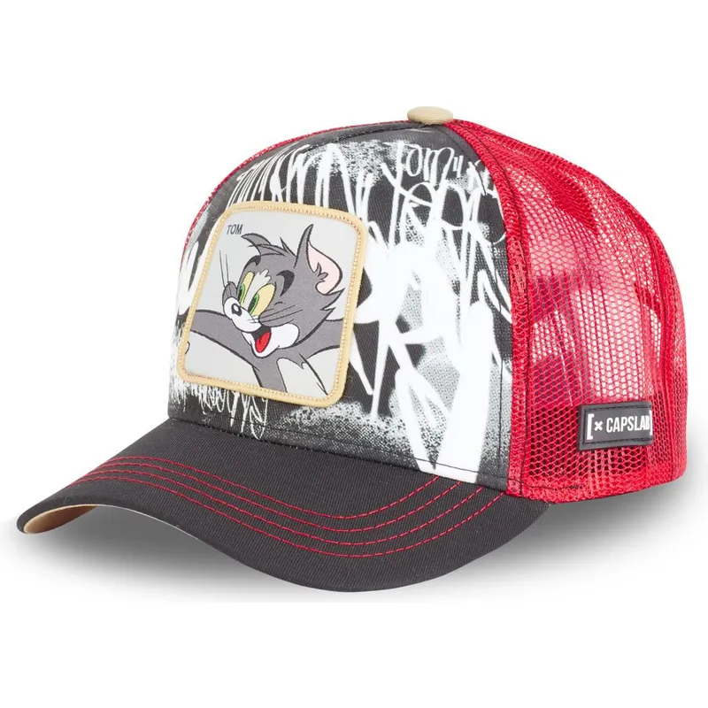 cappellino-trucker-nero-e-rosso-tom-tom2-looney-tunes-di-capslab
