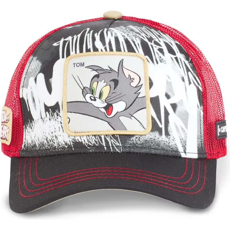 cappellino-trucker-nero-e-rosso-tom-tom2-looney-tunes-di-capslab