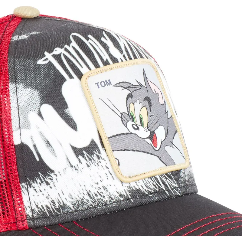 cappellino-trucker-nero-e-rosso-tom-tom2-looney-tunes-di-capslab