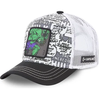 cappellino-trucker-bianco-e-nero-hulk-hul1-marvel-comics-di-capslab