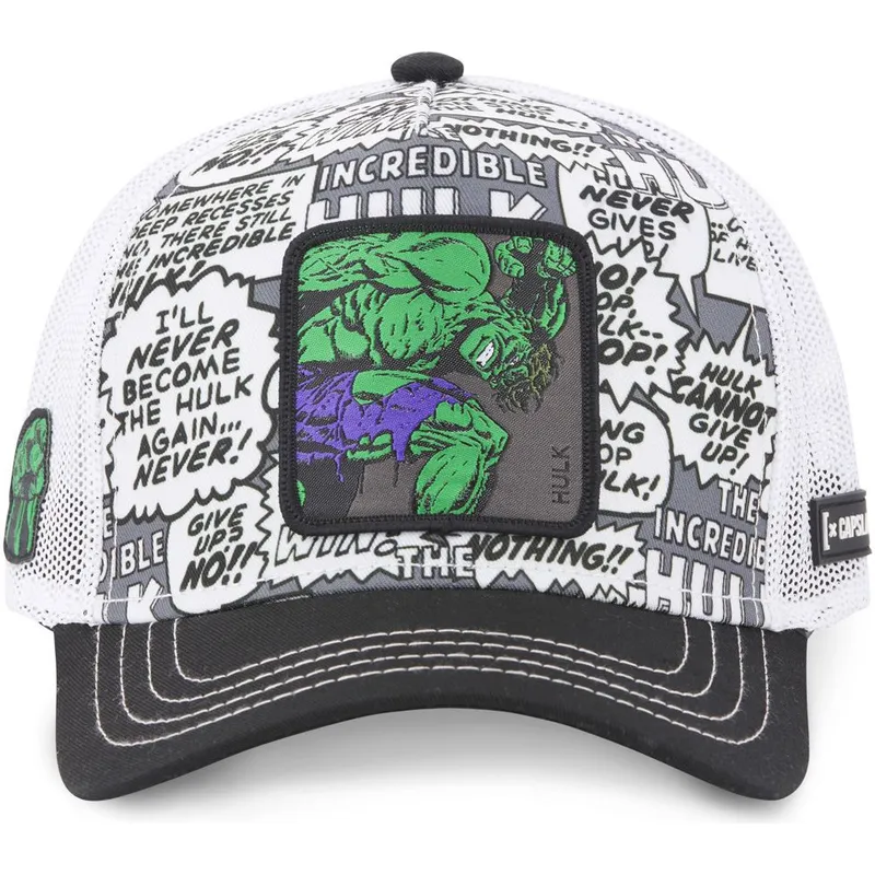 cappelli-curva-bianco-snapback-hulk-marvel-comics-di-capslab