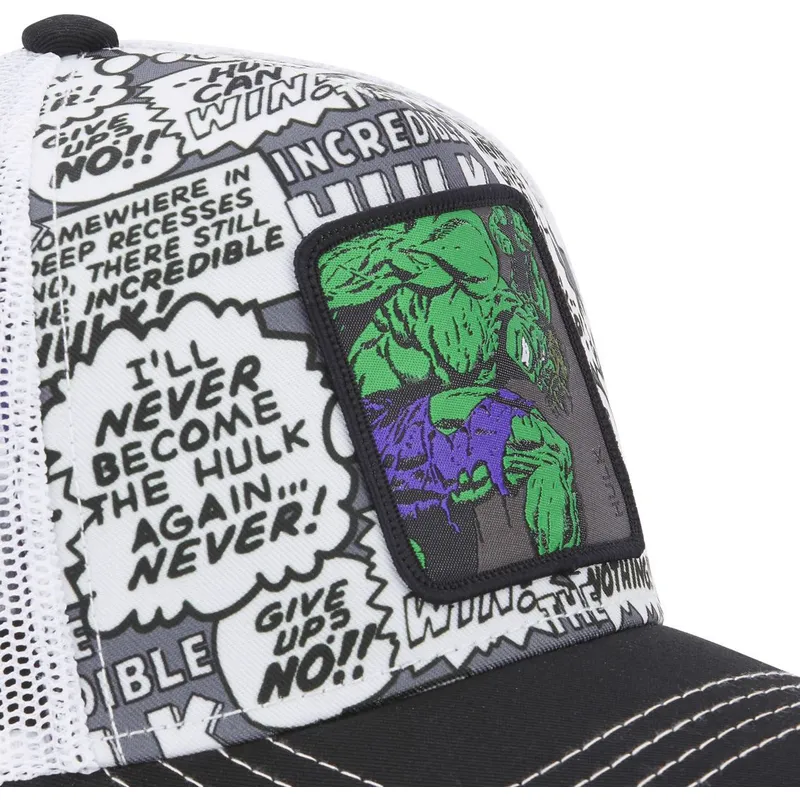 cappelli-curva-bianco-snapback-hulk-marvel-comics-di-capslab