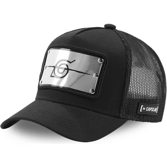 Sort Konoha trucker cap BAN Naruto fra Capslab