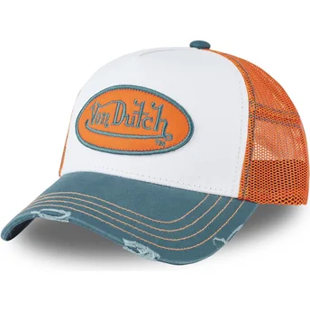 Gorra trucker blanca, naranja y azul SUM HUN de Von Dutch