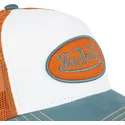 gorra-trucker-hvid-orange-og-bla-sum-hun-fra-von-dutch