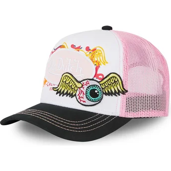 Vit, rosa och svart trucker-keps PAT PIN från Von Dutch