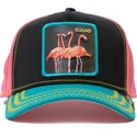 gorra-trucker-nera-rosa-e-blu-flamenco-squad-flamingoals-the-farm-di-goorin-bros