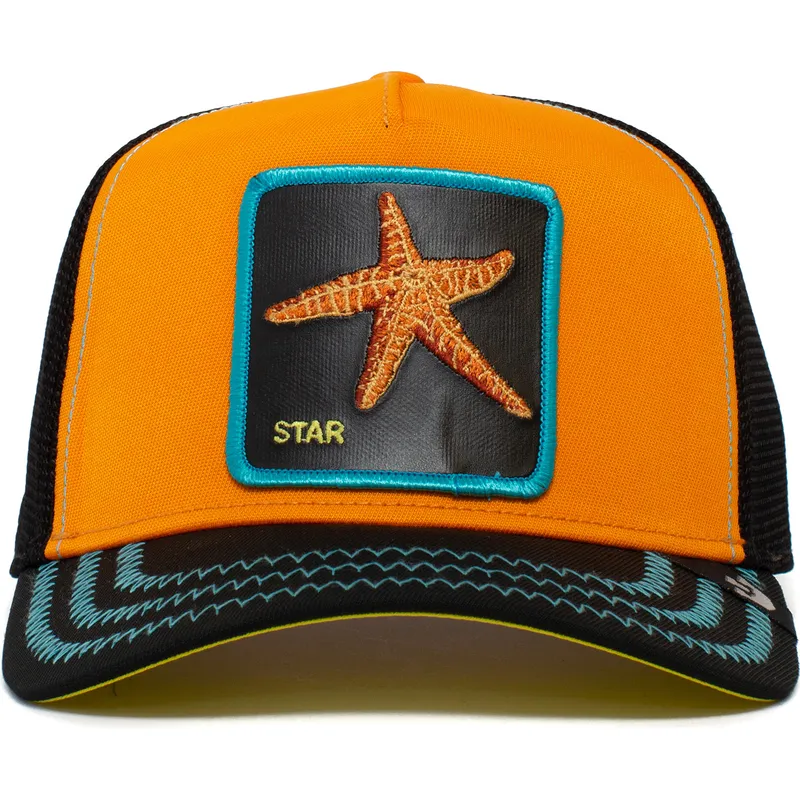 cappellino-trucker-arancione-e-nero-stella-marina-baby-i-m-a-star-the-farm-di-goorin-bros