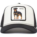 gorra-trucker-bianca-e-nera-cane-rottweiler-alpha-dog-the-farm-di-goorin-bros