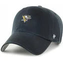 cappellino-curvo-nero-regolabile-clean-up-base-runner-dei-pittsburgh-penguins-nhl-di-47-brand