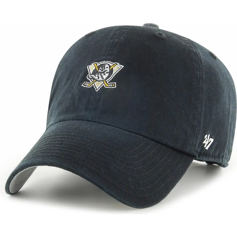 cappelli-curva-nero-cinghia-regolabile-clean-up-base-runner-dei-anaheim-ducks-nhl-di-47-brand