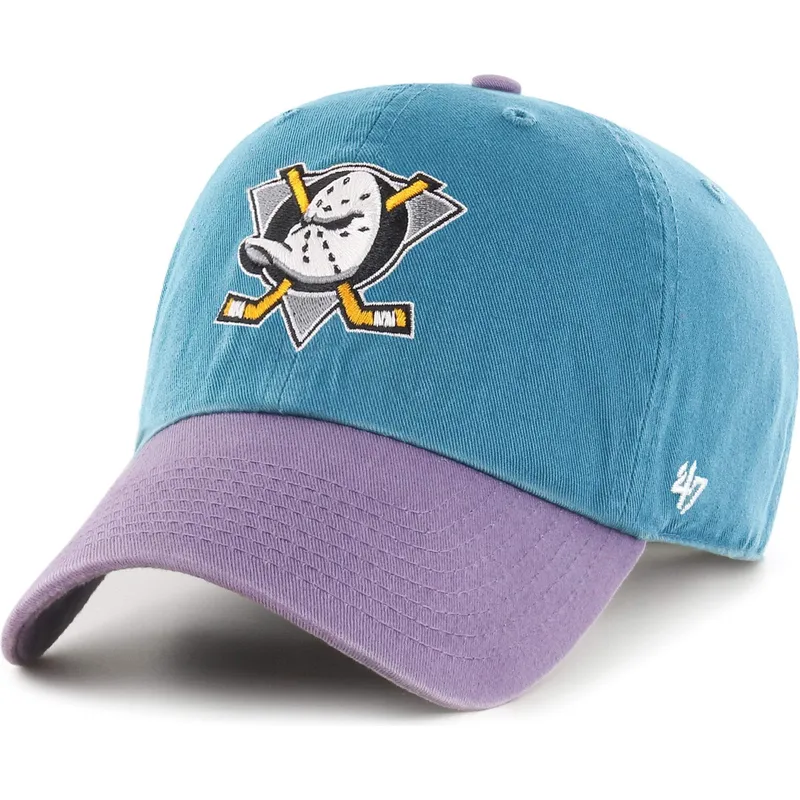cappelli-curva-blu-cinghia-regolabile-clean-up-two-tone-dei-anaheim-ducks-nhl-di-47-brand