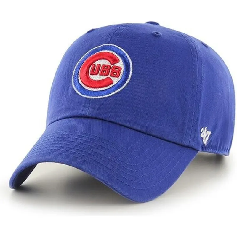 cappelli-curva-blu-cinghia-regolabile-clean-up-dei-chicago-cubs-mlb-di-47-brand