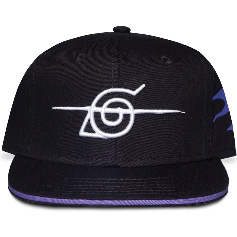 schwarze-flache-snapback-kappe-konoha-naruto-von-difuzed