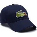 lacoste-morkbla-justerbar-keps-med-kontrastrem-och-overdimensionerad-krokodil