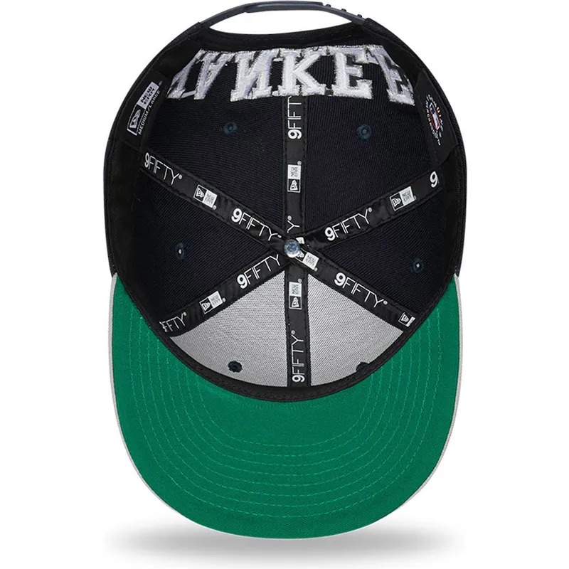 cappello-piatto-blu-marino-e-grigio-snapback-9fifty-team-arch-di-new-york-yankees-mlb-di-new-era
