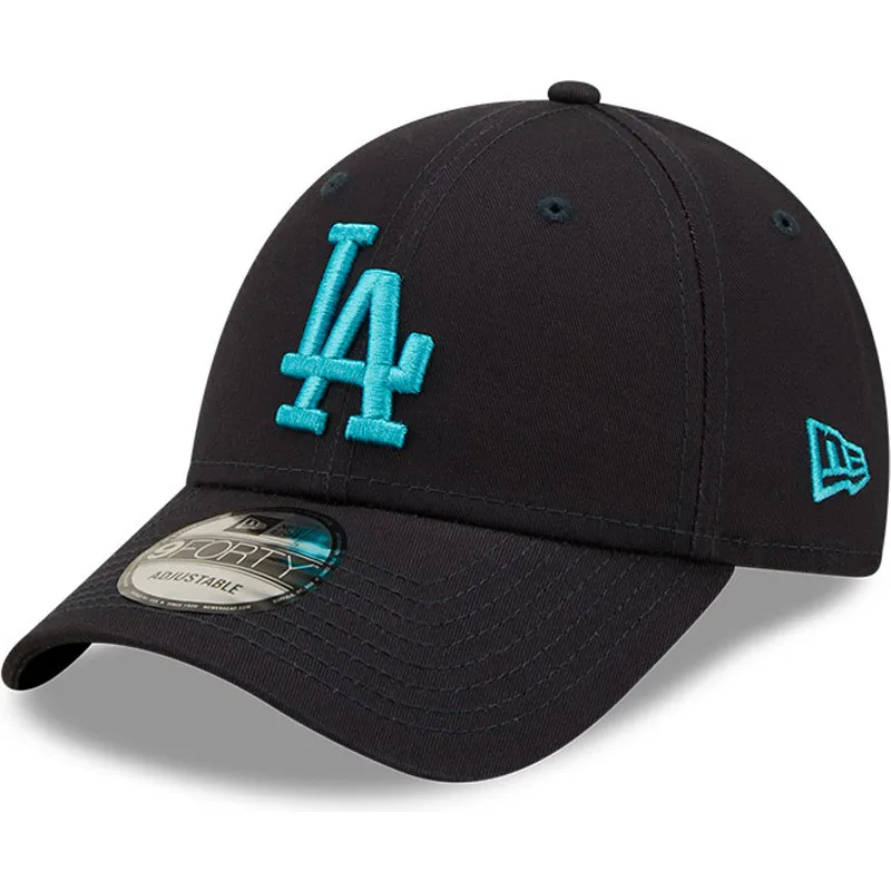 mutzen-gebogen-marineblau-verstellbares-band-9forty-league-essential-der-los-angeles-dodgers-mlb-von-new-era