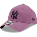 new-era-curved-brim-black-logo-9twenty-essential-casual-classic-new-york-yankees-mlb-purple-adjustable-cap