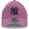 cappellino-curvo-viola-regolabile-con-logo-nero-9twenty-essential-casual-classic-dei-new-york-yankees-mlb-di-new-era