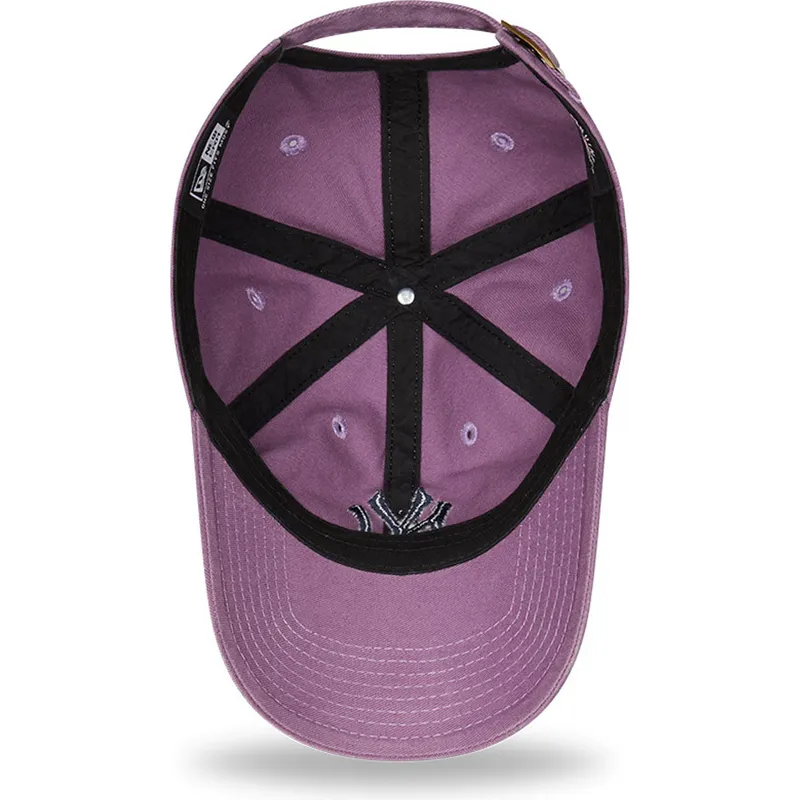 cappelli-curva-viola-cinghia-regolabile-negro-9twenty-essential-casual-classic-dei-new-york-yankees-mlb-di-new-era
