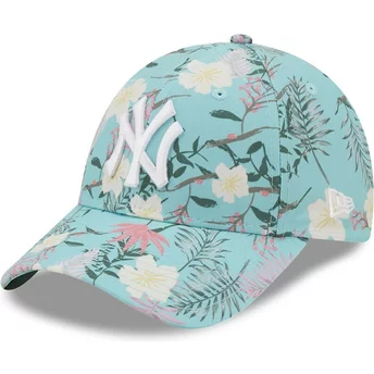 Casquette courbée bleue ajustable 9FORTY Floral New York Yankees MLB New Era