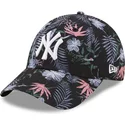 casquette-courbee-noire-ajustable-9forty-floral-new-york-yankees-mlb-new-era