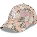 cappellino-rosa-con-visiera-curva-regolabile-9forty-floral-dei-los-angeles-dodgers-mlb-di-new-era