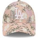 cappellino-rosa-con-visiera-curva-regolabile-9forty-floral-dei-los-angeles-dodgers-mlb-di-new-era