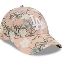 cappelli-curva-rosa-cinghia-regolabile-9forty-floral-dei-los-angeles-dodgers-mlb-di-new-era