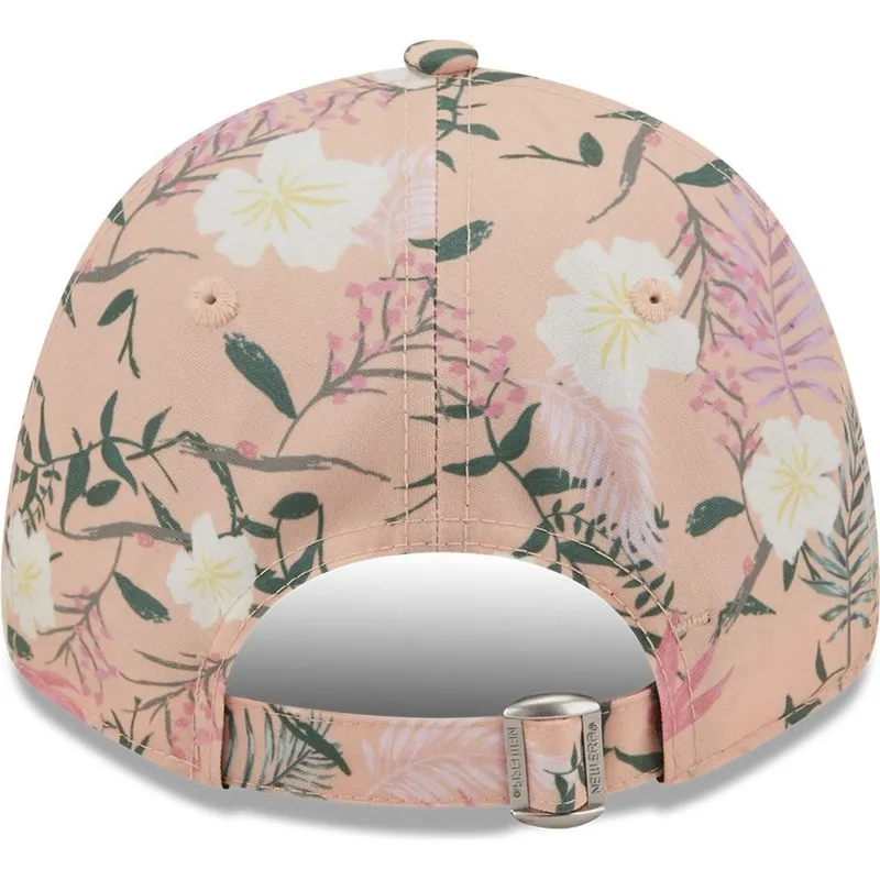 mutzen-gebogen-rosa-verstellbares-band-9forty-floral-der-los-angeles-dodgers-mlb-von-new-era