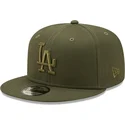 grune-snapback-kappe-mit-flachem-schirm-und-grunem-logo-9fifty-league-essential-der-los-angeles-dodgers-mlb-von-new-era