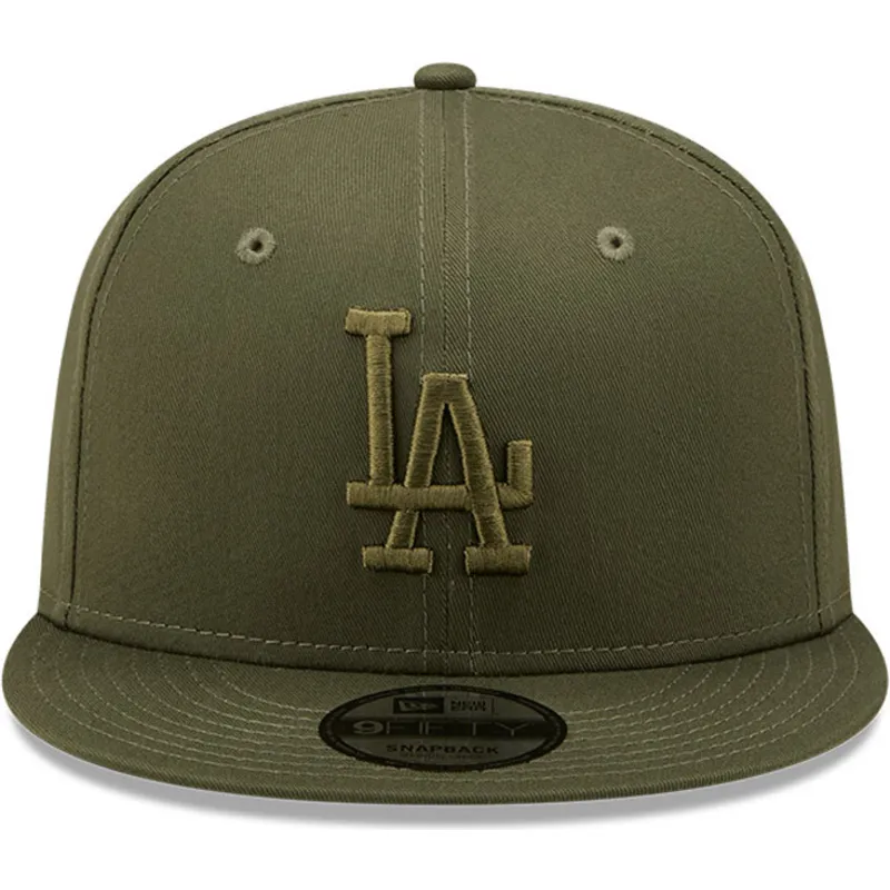 mutzen-flach-grun-snapback-9fifty-league-essential-der-los-angeles-dodgers-mlb-von-new-era