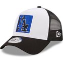 new-era-a-frame-team-patch-los-angeles-dodgers-mlb-white-and-black-trucker-hat