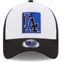 new-era-a-frame-team-patch-los-angeles-dodgers-mlb-white-and-black-trucker-hat