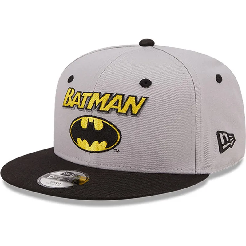 cappelli-piatta-grigio-snapback-per-bambino-9fifty-character-dei-batman-dc-comics-di-new-era