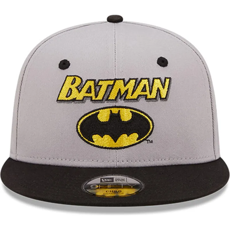 cappelli-piatta-grigio-snapback-per-bambino-9fifty-character-dei-batman-dc-comics-di-new-era
