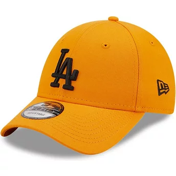 Casquette courbée orange ajustable avec logo noir 9FORTY League Essential Los Angeles Dodgers MLB New Era