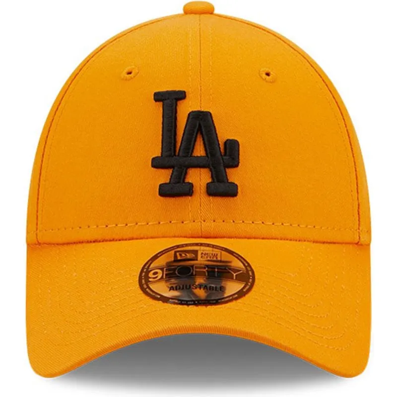 mutzen-gebogen-orange-verstellbares-band-negro-9forty-league-essential-der-los-angeles-dodgers-mlb-von-new-era