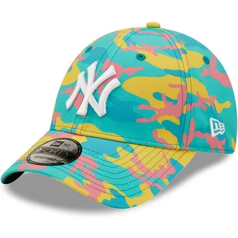 Casquette courbée bleue ajustable 9FORTY Camo Pack New York Yankees MLB New Era