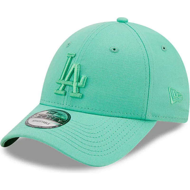 cappelli-curva-verde-cinghia-regolabile-9forty-league-essential-dei-los-angeles-dodgers-mlb-di-new-era