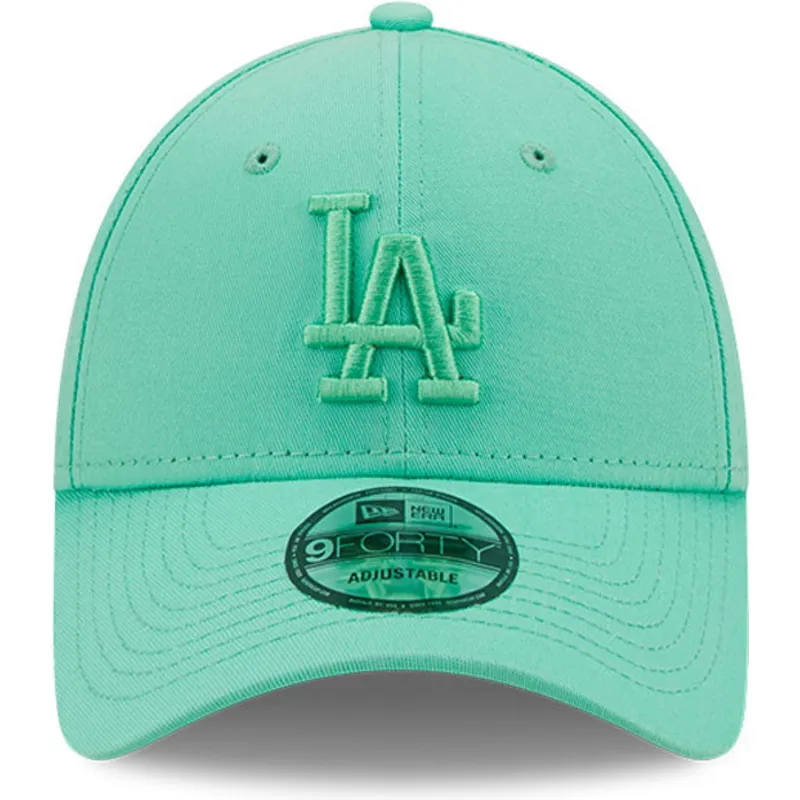 cappelli-curva-verde-cinghia-regolabile-9forty-league-essential-dei-los-angeles-dodgers-mlb-di-new-era