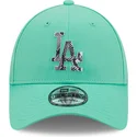 mutzen-gebogen-grun-verstellbares-band-9forty-infill-der-los-angeles-dodgers-mlb-von-new-era