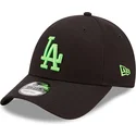 cappellino-nero-regolabile-con-visiera-curva-e-logo-verde-9forty-neon-pack-dei-los-angeles-dodgers-mlb-di-new-era