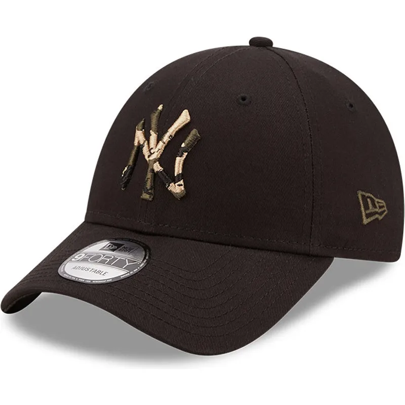 cappelli-curva-nero-cinghia-regolabile-marron-9forty-camo-infill-dei-new-york-yankees-mlb-di-new-era