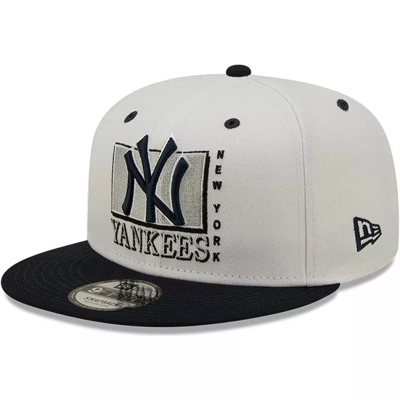 Gorra plana blanca y negra snapback 9FIFTY Crown de New York Yankees MLB New Caphunters.ch